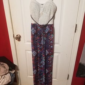 Blue and white dress